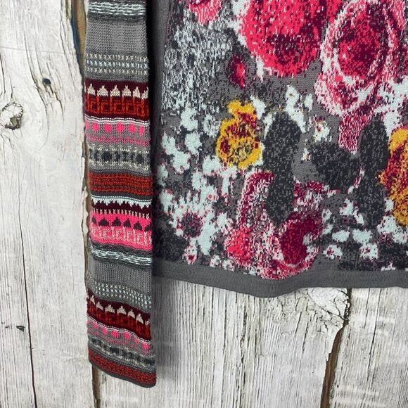 Sundance Floral Knit Cotton Blend Sweater Size XS   348 - Picture 3 of 10